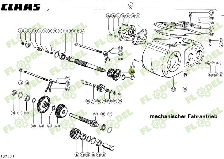 Pinion dublu cutie viteze combina CLAAS 609404