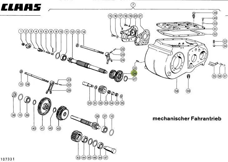Pinion dublu cutie viteze combina CLAAS 609404