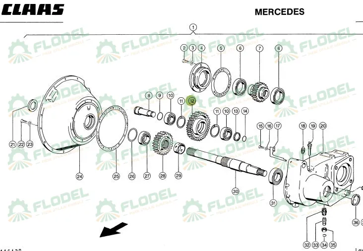 Pinion cutie transfer combina CLAAS LEXION 669328