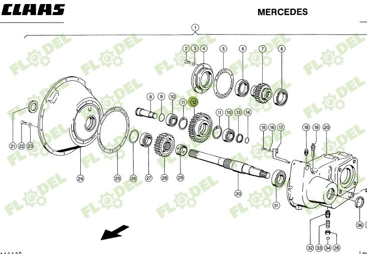 Pinion cutie transfer combina CLAAS LEXION 669328