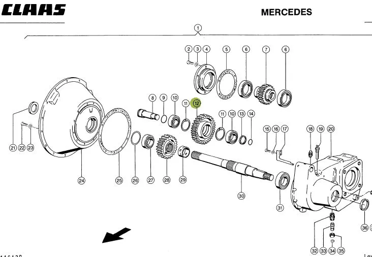 Pinion cutie transfer combina CLAAS LEXION 669328