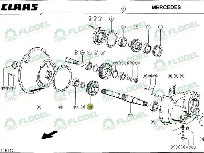 Pinion cutie transfer combina CLAAS LEXION 637503 Z-52