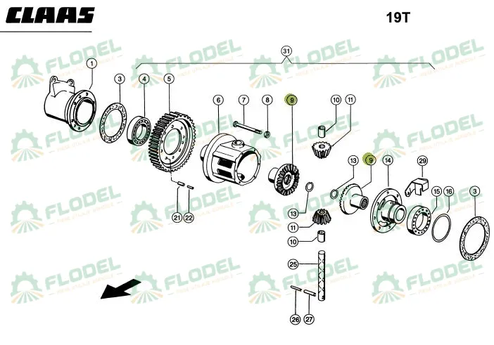 Pinion diferential combina CLAAS 677489