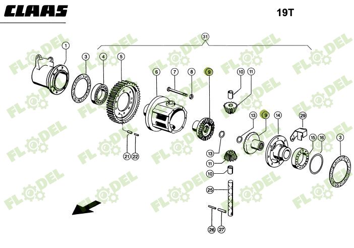 Pinion diferential combina CLAAS 677489