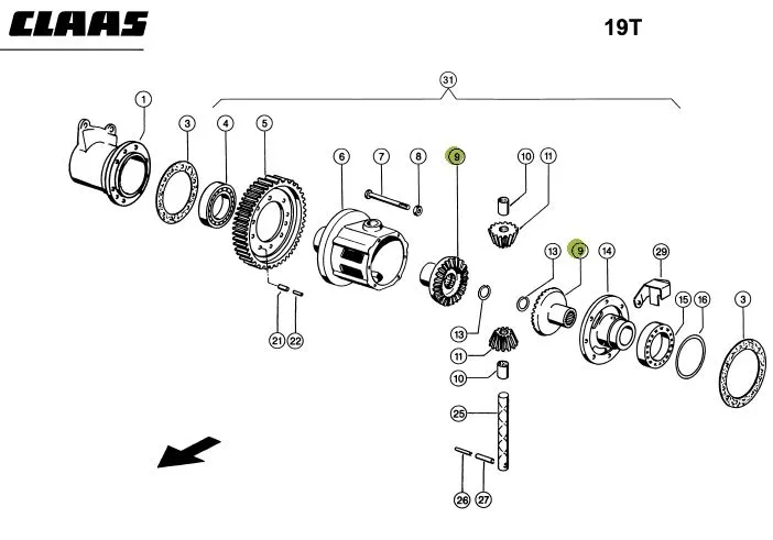 Pinion diferential combina CLAAS 677489