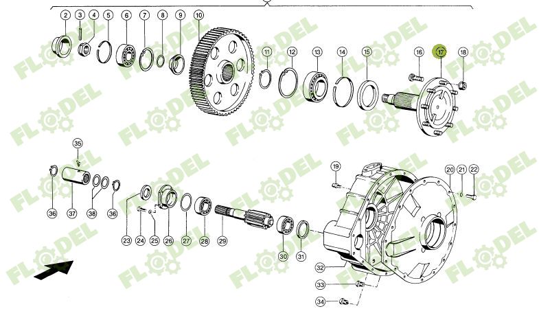 Ax butuc roata combina CLAAS 643531