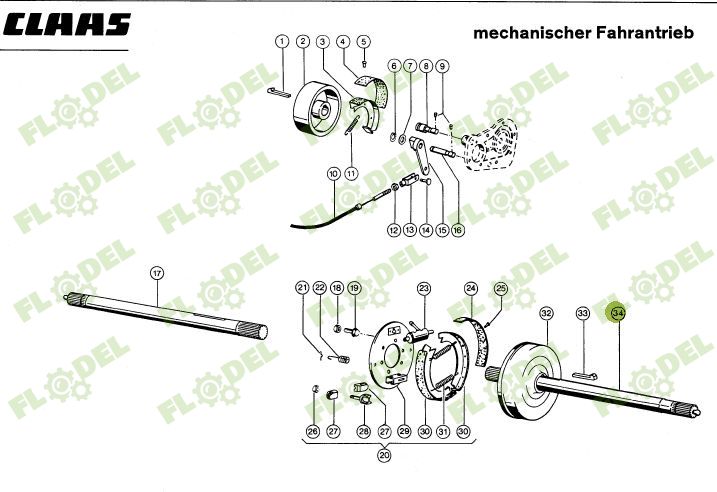 Planetara stanga combina CLAAS 602007 974 mm