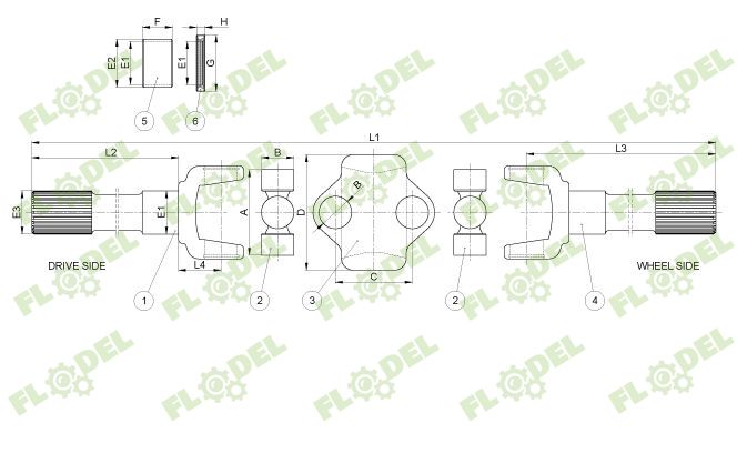 Cruce cardan 38 x 106 mm F184.300.020.400