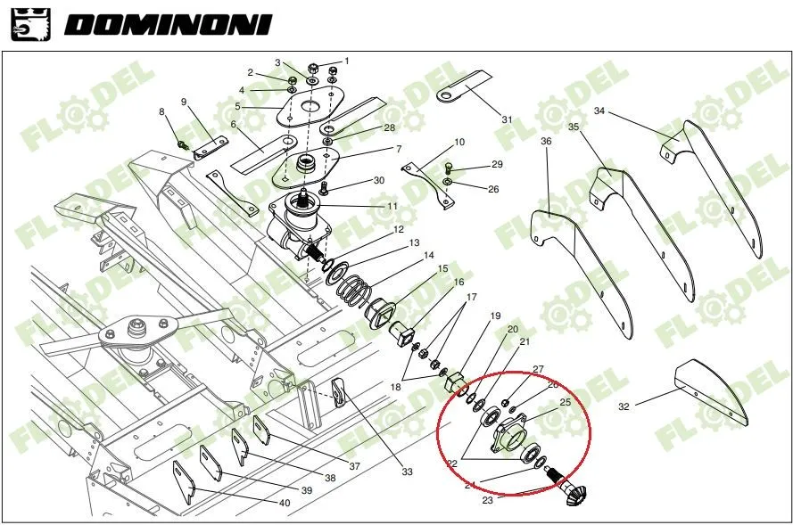 Suport pinion tocator header porumb DOMINONI 11363