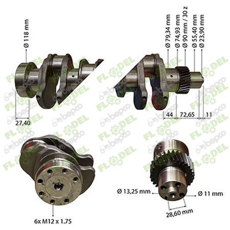 Arbore motor vibrochen tractor John Deere RE504639