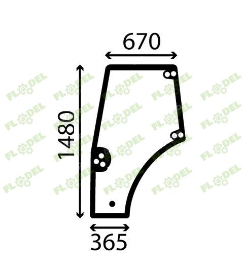 Geam usa stanga curbat Case/ New Holland