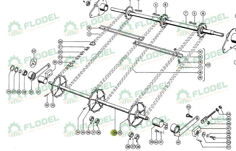Ax gat combina CLAAS 40x1288mm 603738