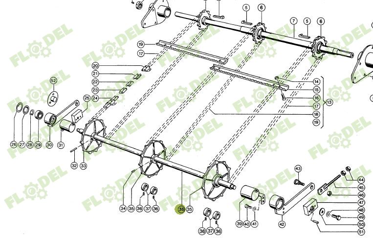 Ax gat combina CLAAS 40x1288mm 603738