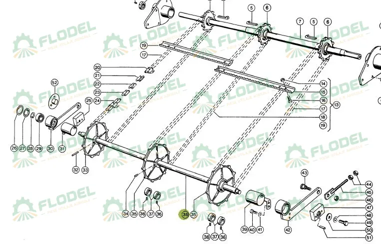 Ax gat combina CLAAS 40x1288mm 603738