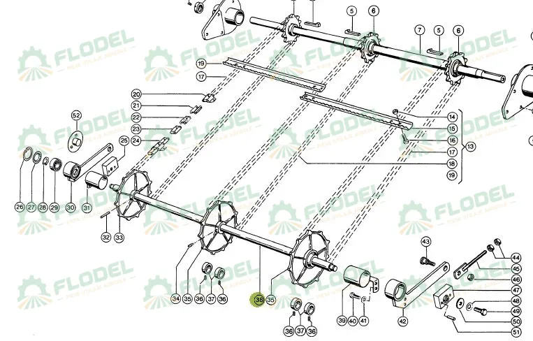 Ax gat combina CLAAS 40x1288mm 603738