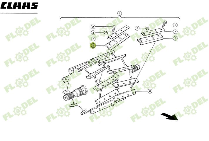 Cutit val dreapta CLAAS JAGUAR - 981386