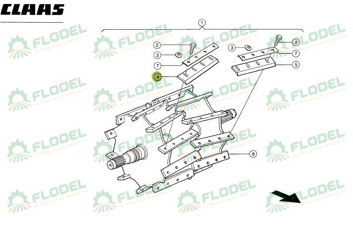 Cutit val dreapta CLAAS JAGUAR - 981386
