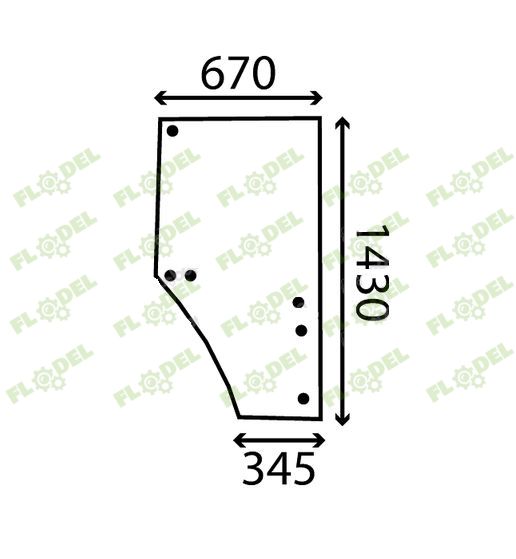 Geam usa dreapta curbat fumuriu tractor JD