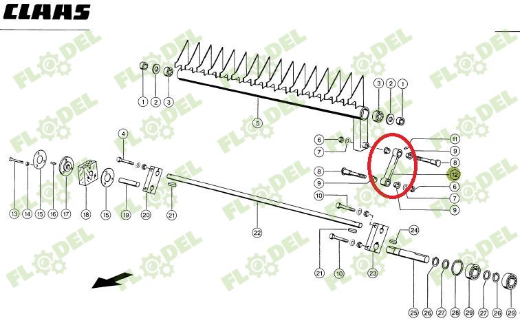 Biela balotiera CLAAS ROLLANT 818677