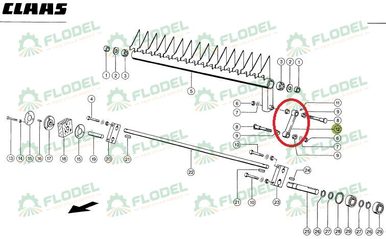 Biela balotiera CLAAS ROLLANT 818677