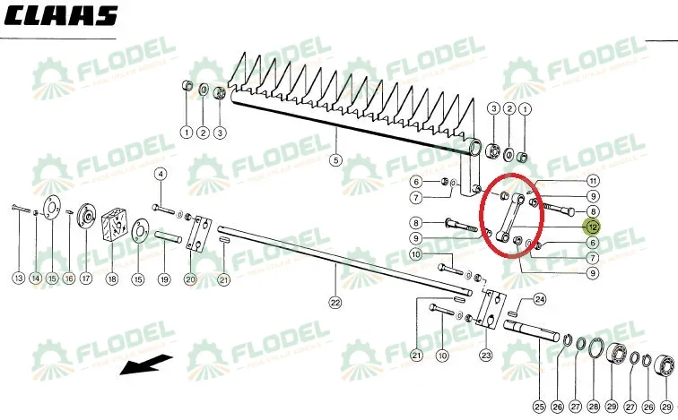 Biela balotiera CLAAS ROLLANT 818677