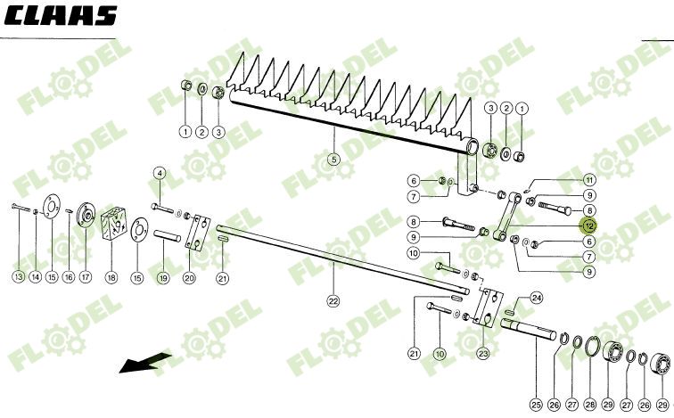 Ax balotiera CLAAS ROLLANT 35x445 822807
