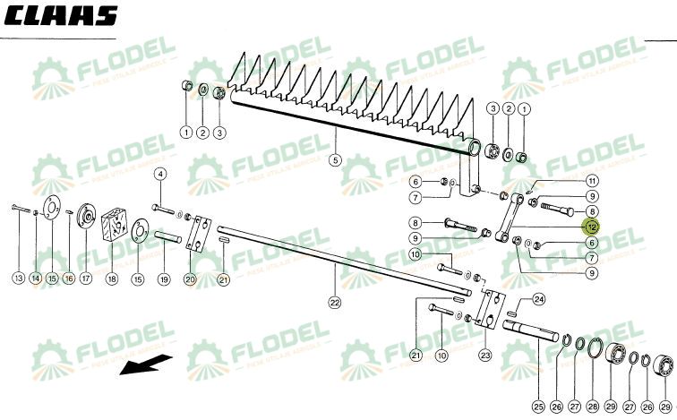 Ax balotiera CLAAS ROLLANT 35x445 822807