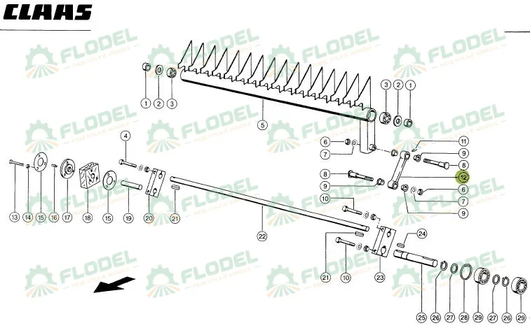 Ax balotiera CLAAS ROLLANT 35x445 822807