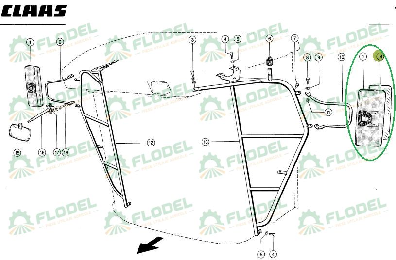 Sticla oglinda original CLAAS 0006181910