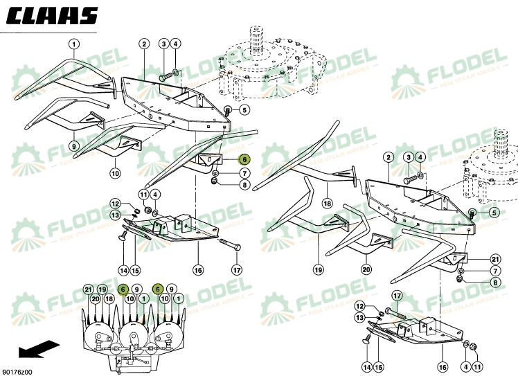 Varf dreapta CLAAS JAGUAR 999599 Original CLAAS
