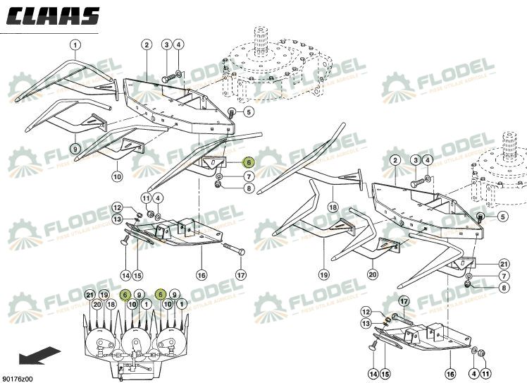 Varf dreapta CLAAS JAGUAR 999599 Original CLAAS