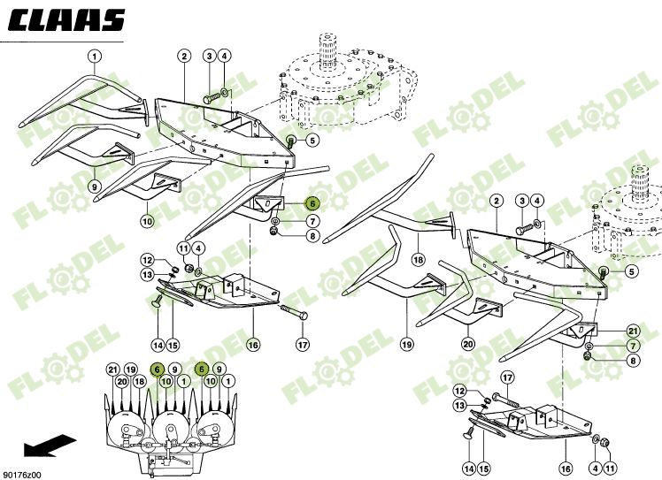 Varf dreapta CLAAS JAGUAR 999599 Original CLAAS