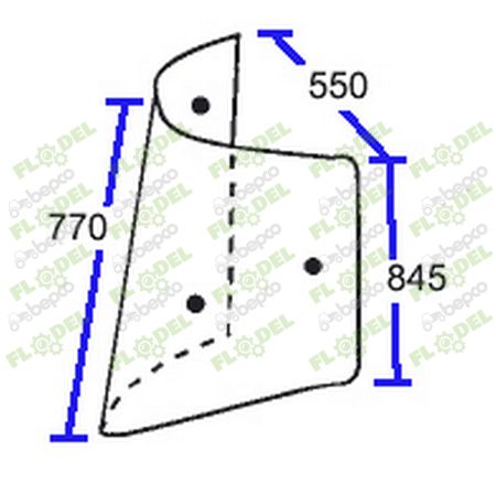 Geam dreapta spate tractor MASSEY FERGUSON 4353310M91