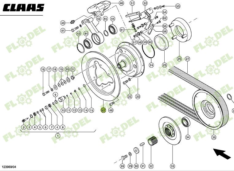 Disc frana gura alimentare combina CLAAS LEXION 628760 Original CLAAS