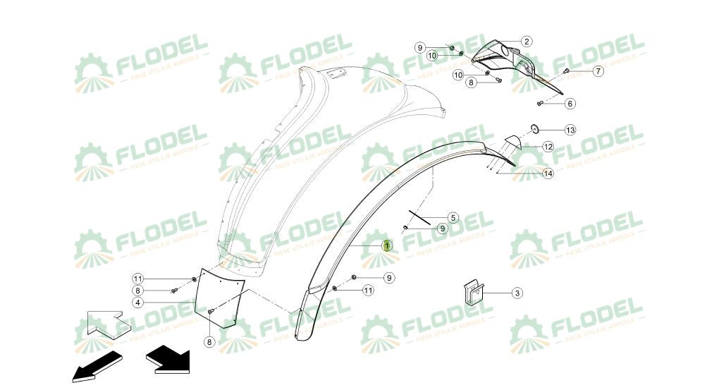 Prelungire aripa roata spate tractor CLAAS 0011021485 original CLAAS
