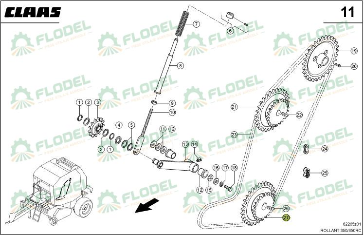 Pinion dublu balotiera CLAAS 858324
