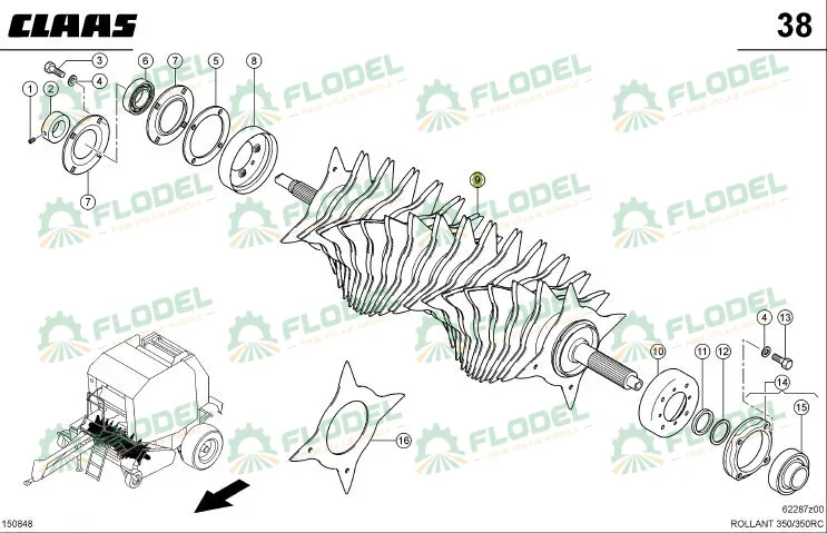 Rotor balotiera CLAAS ROLLANT 0008580691 Original CLAAS