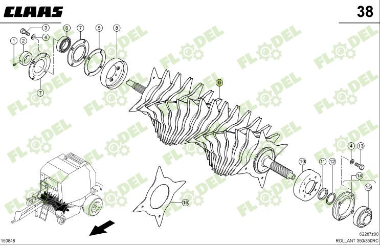 Rotor balotiera CLAAS ROLLANT 0008580691 Original CLAAS