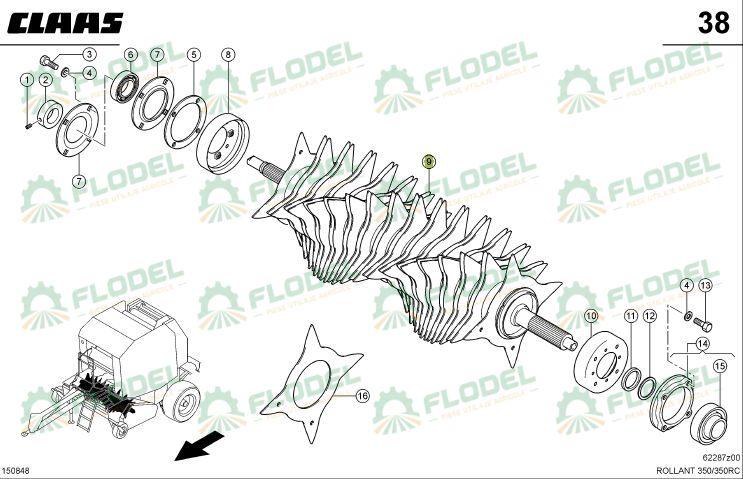 Rotor balotiera CLAAS ROLLANT 0008580691 Original CLAAS