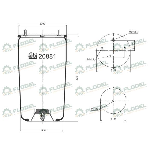 Burduf suspensie pneumatica 20881 FEBI