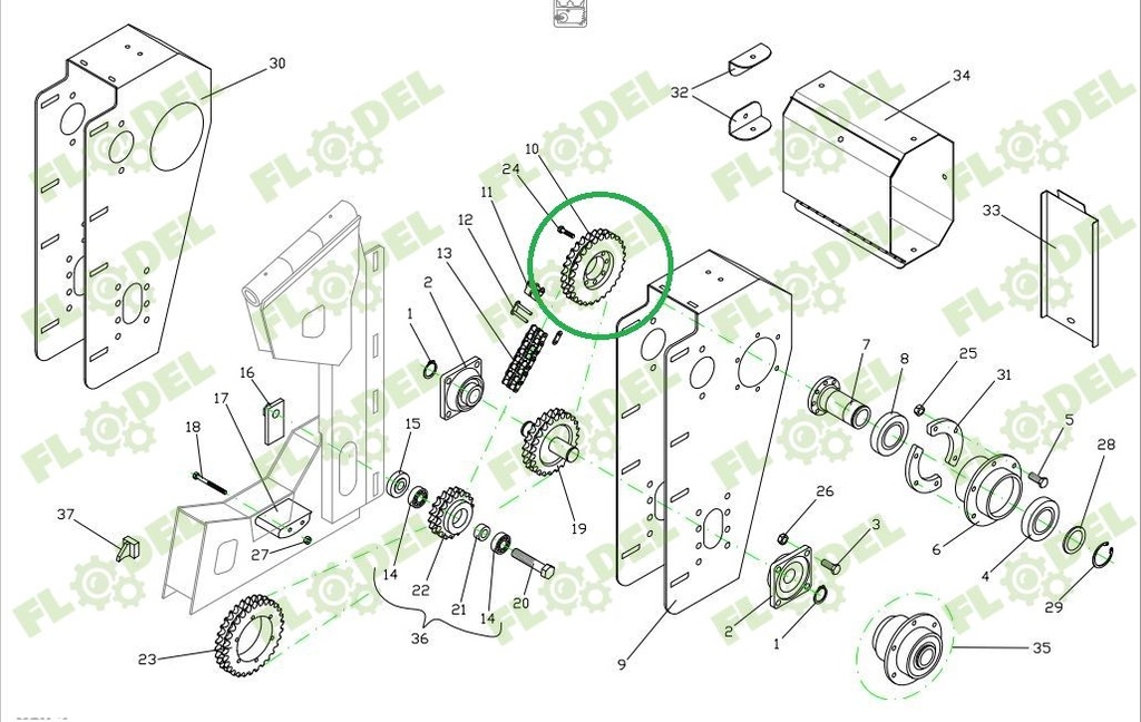 Pinion transmisie dublu DOMINONI Z22 10093-22