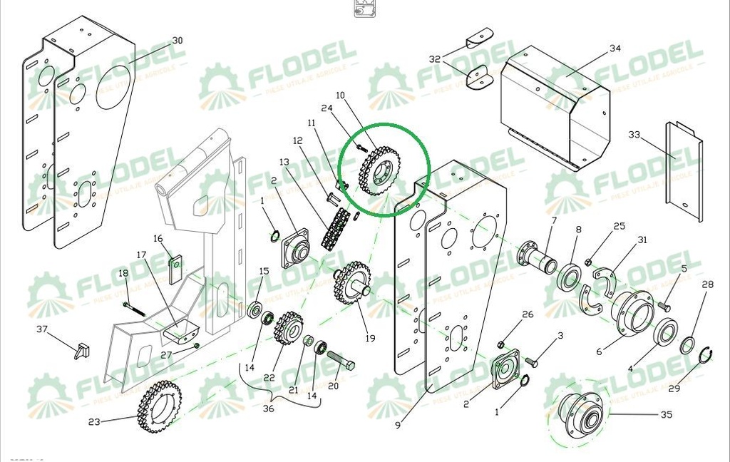 Pinion transmisie dublu DOMINONI Z22 10093-22