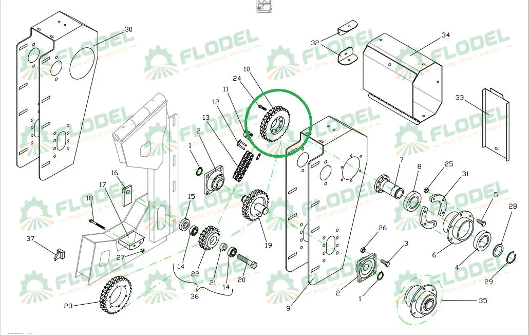 Pinion transmisie dublu DOMINONI Z22 10093-22