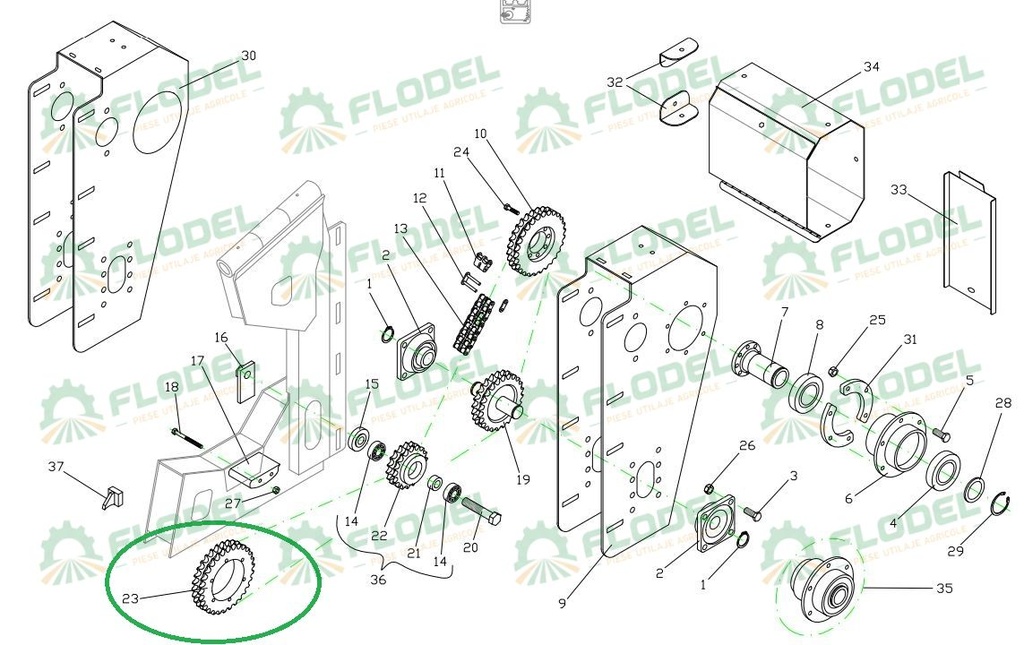 Pinion transmisie dublu DOMINONI Z24 12161-24