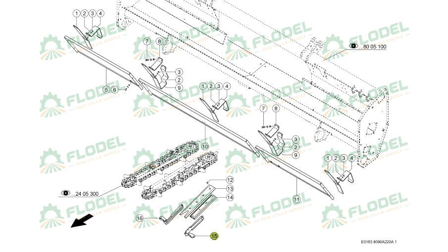 Ghidaj kit floare CLAAS CONSPEED 501027 [STANGA]