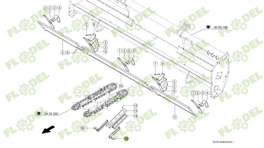 Ghidaj kit floare CLAAS CONSPEED 501027 [STANGA]