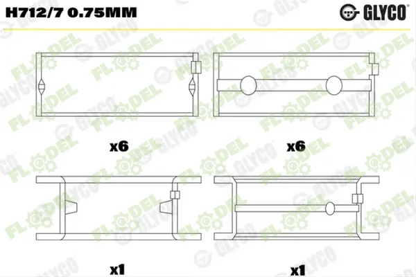 Cuzineti palier R3 motor Mercedes Benz OM352 H712/7 [GLYCO]
