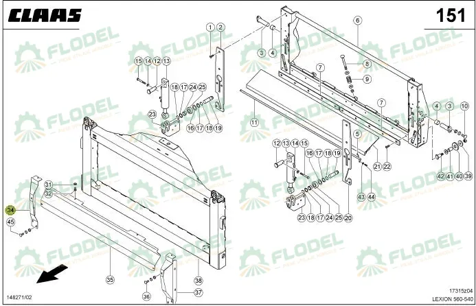 Tabla gura alimentare 531546 Original CLAAS [DREAPTA]