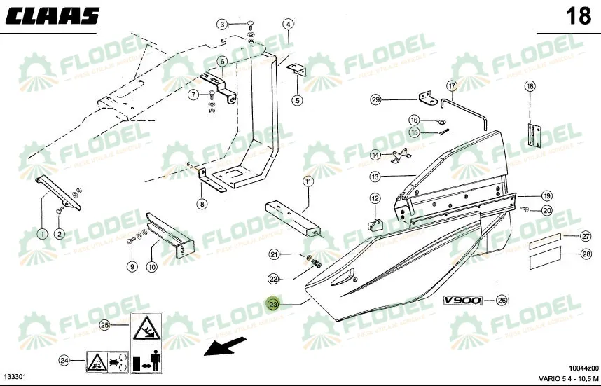 Capota header CLAAS 0005170712 [STANGA] Original CLAAS 