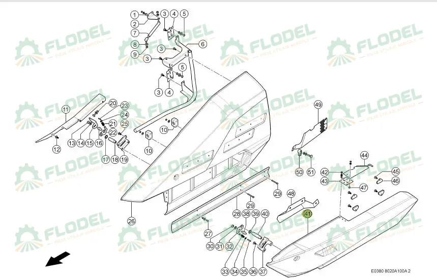 Protectie glisanta header CLAAS 0005230025 [STANGA]